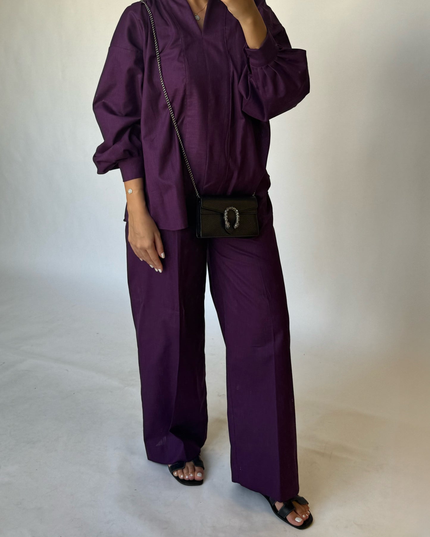 Purple Summer Linen Set (READY TO SHIP)