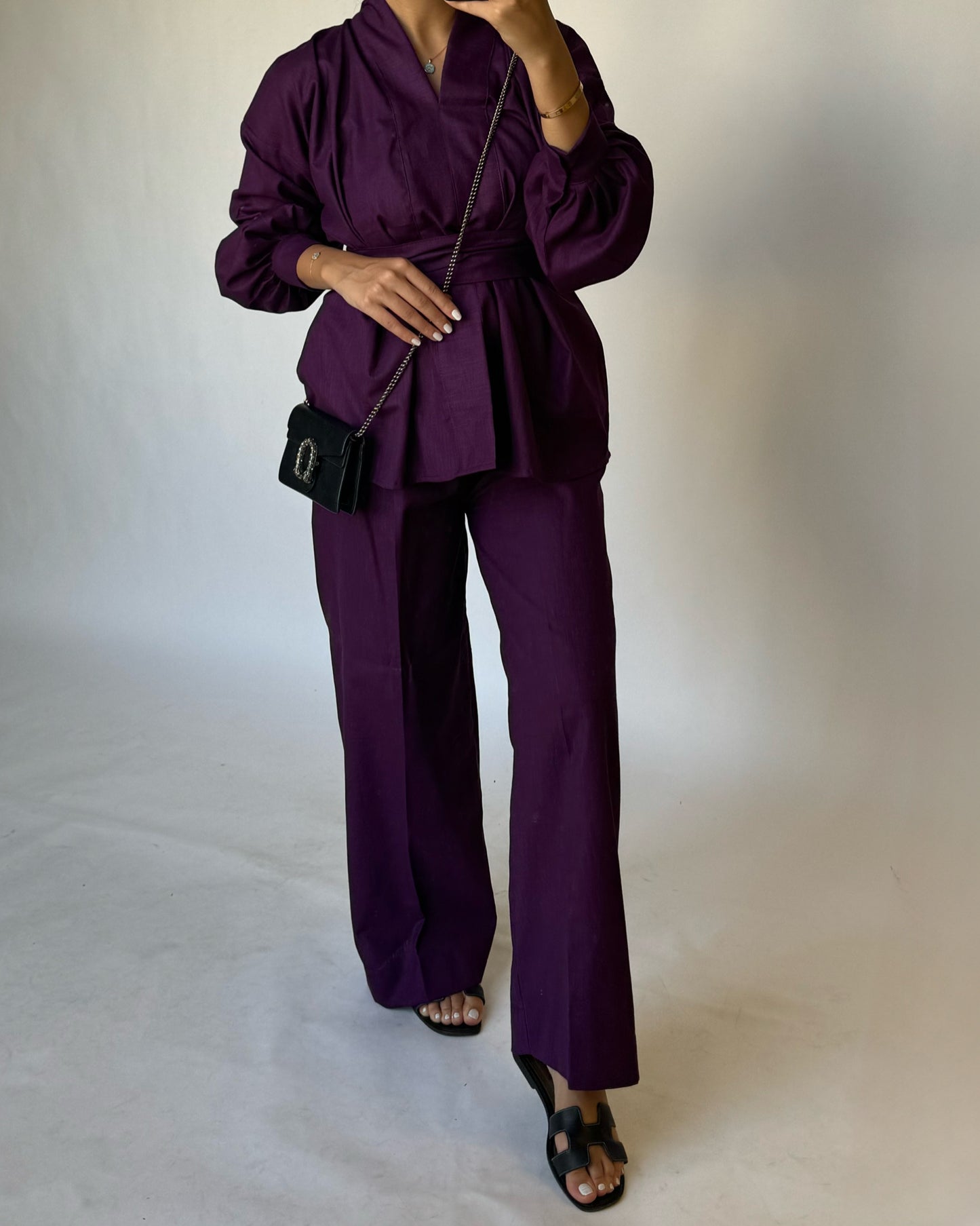 Purple Summer Linen Set (READY TO SHIP)