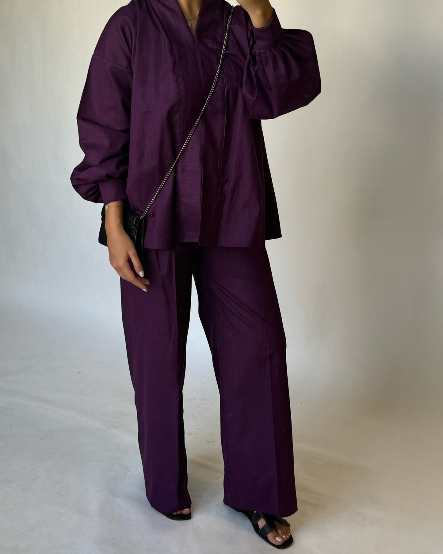 Purple Summer Linen Set (READY TO SHIP)