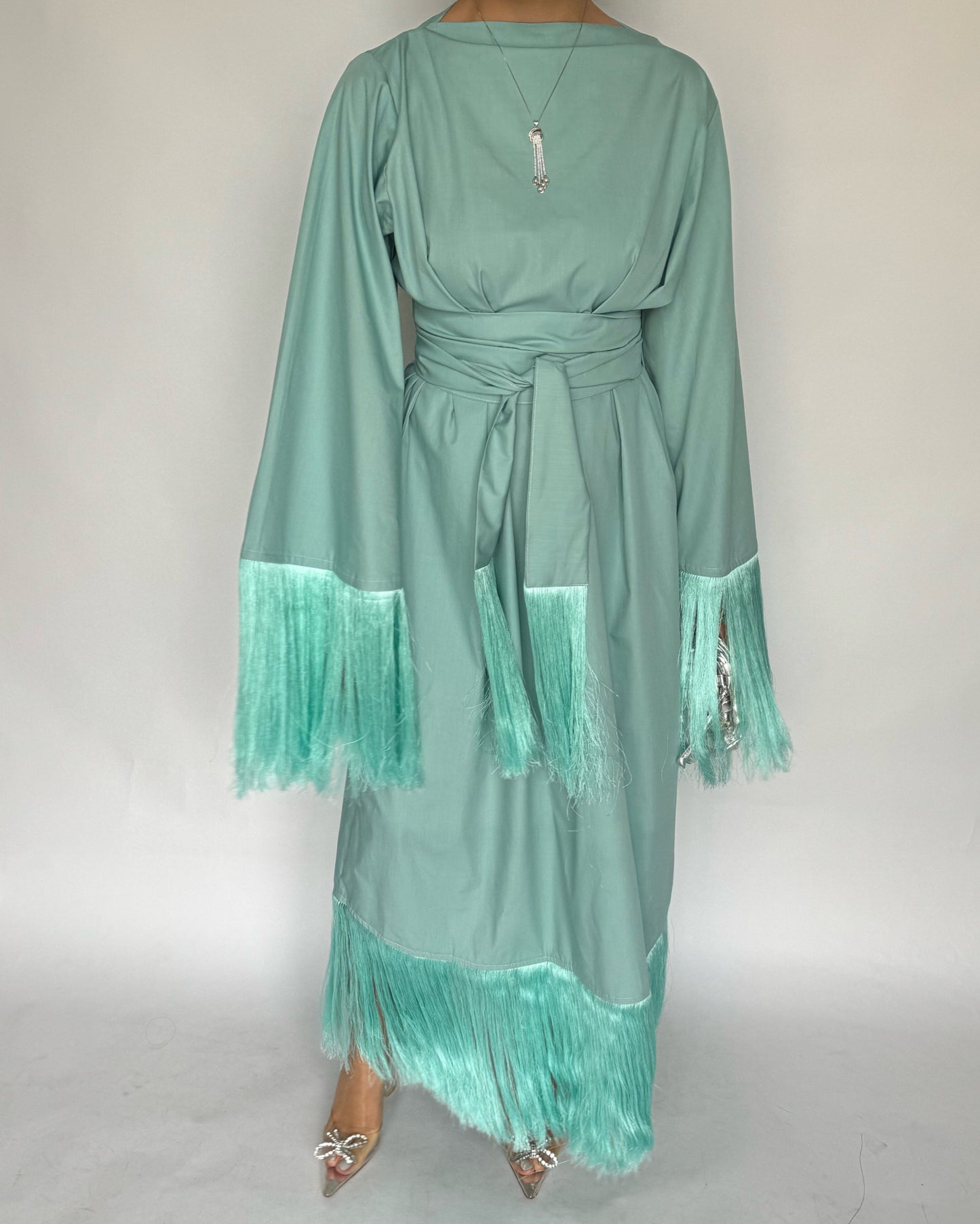 A172 - Green Tassel Dress