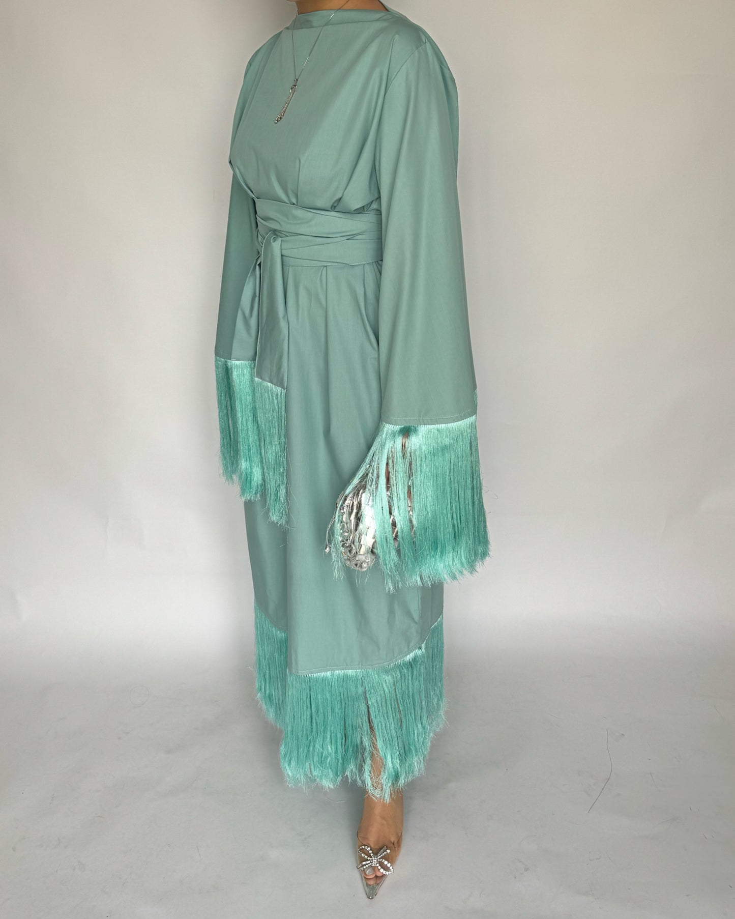 A172 - Green Tassel Dress