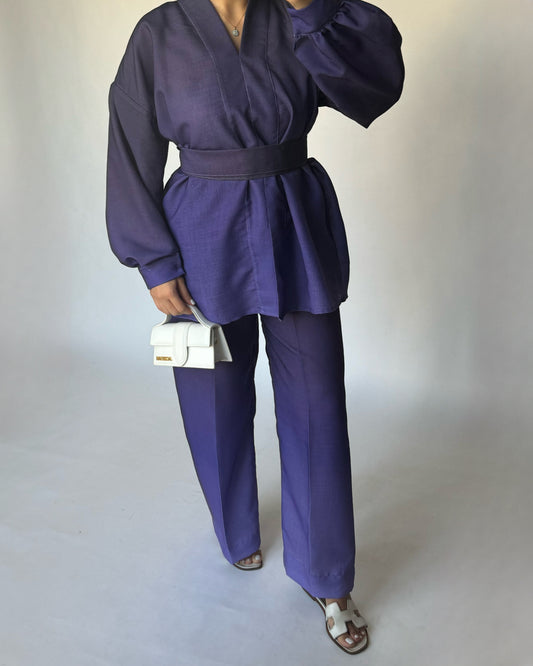 A240 - Ombre Purple Summer Linen Set