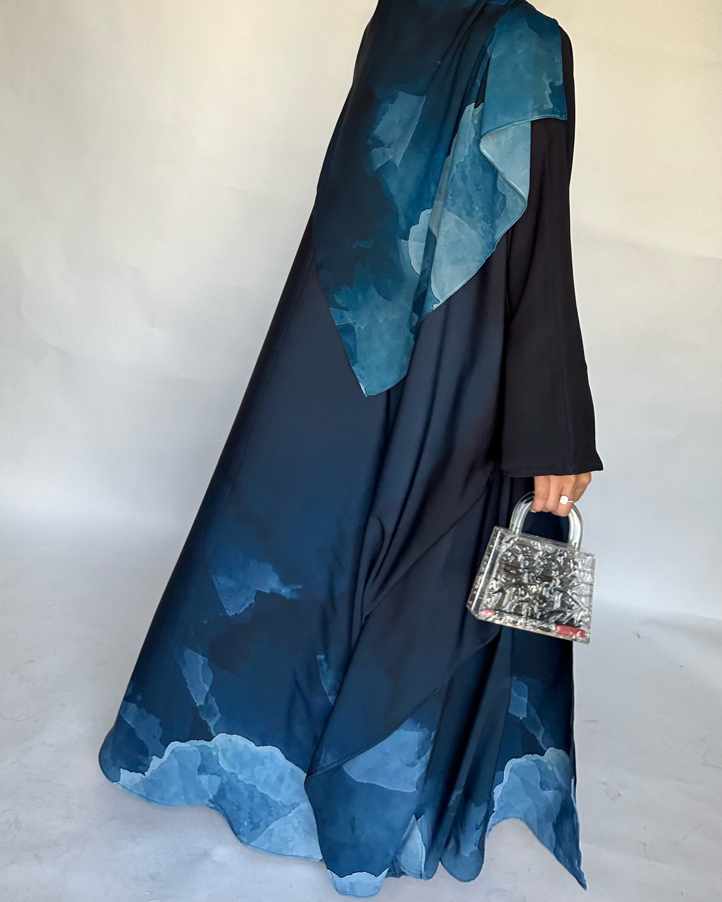 A122 - Blue Gradient Cloud Abaya