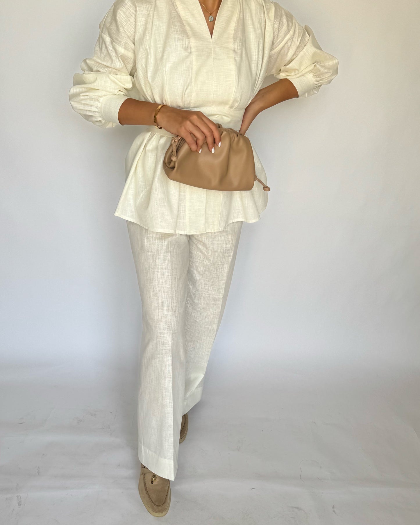 A194 - Off White Summer Linen Set