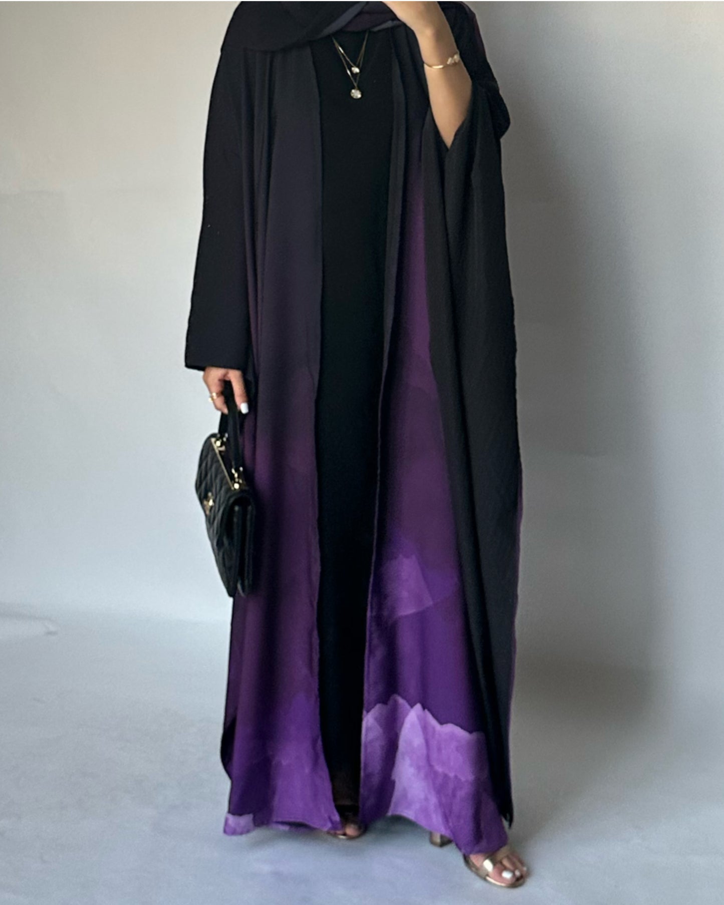 A124 - Purple Gradient Cloud Abaya