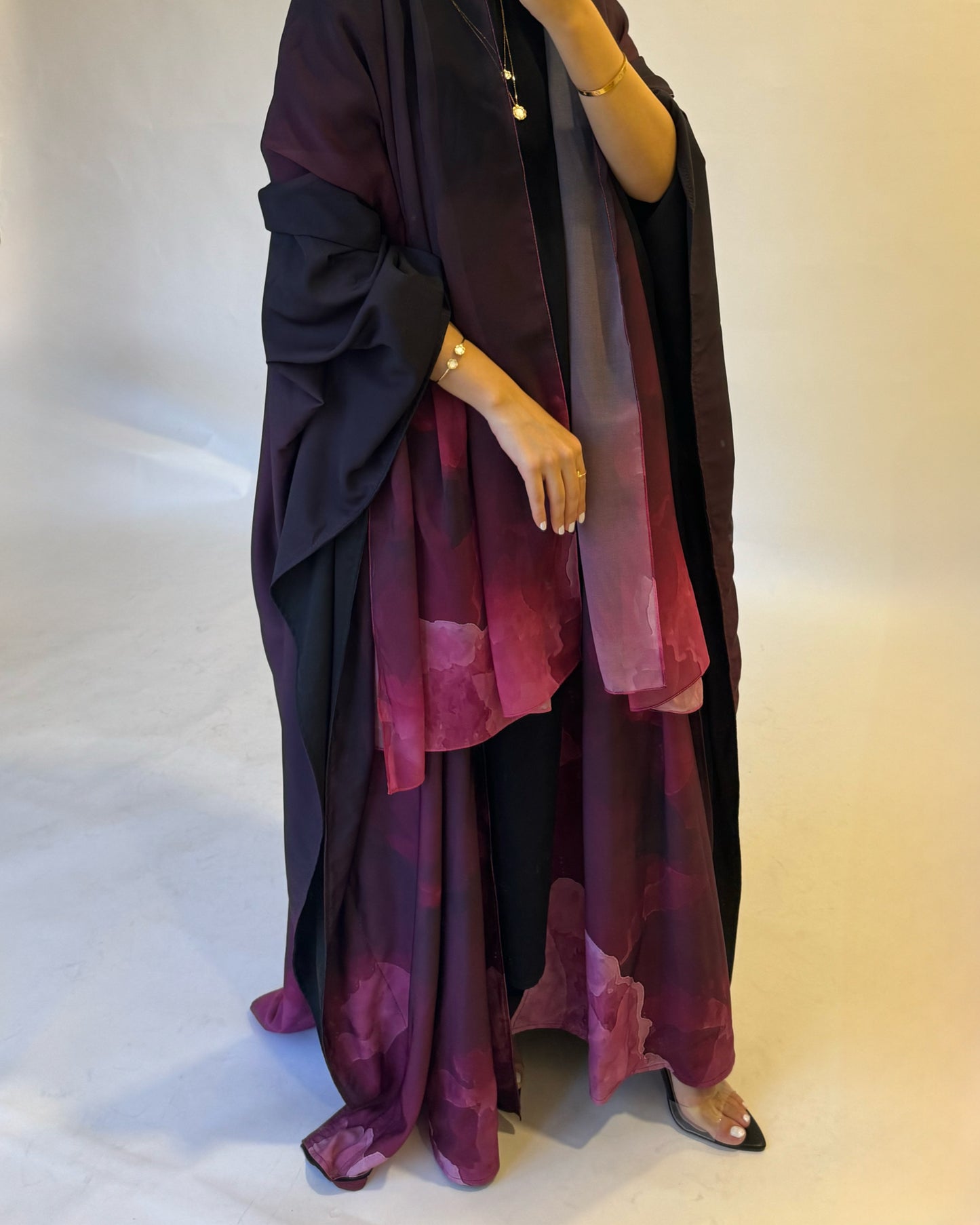 A127 - Pink Gradient Cloud Abaya