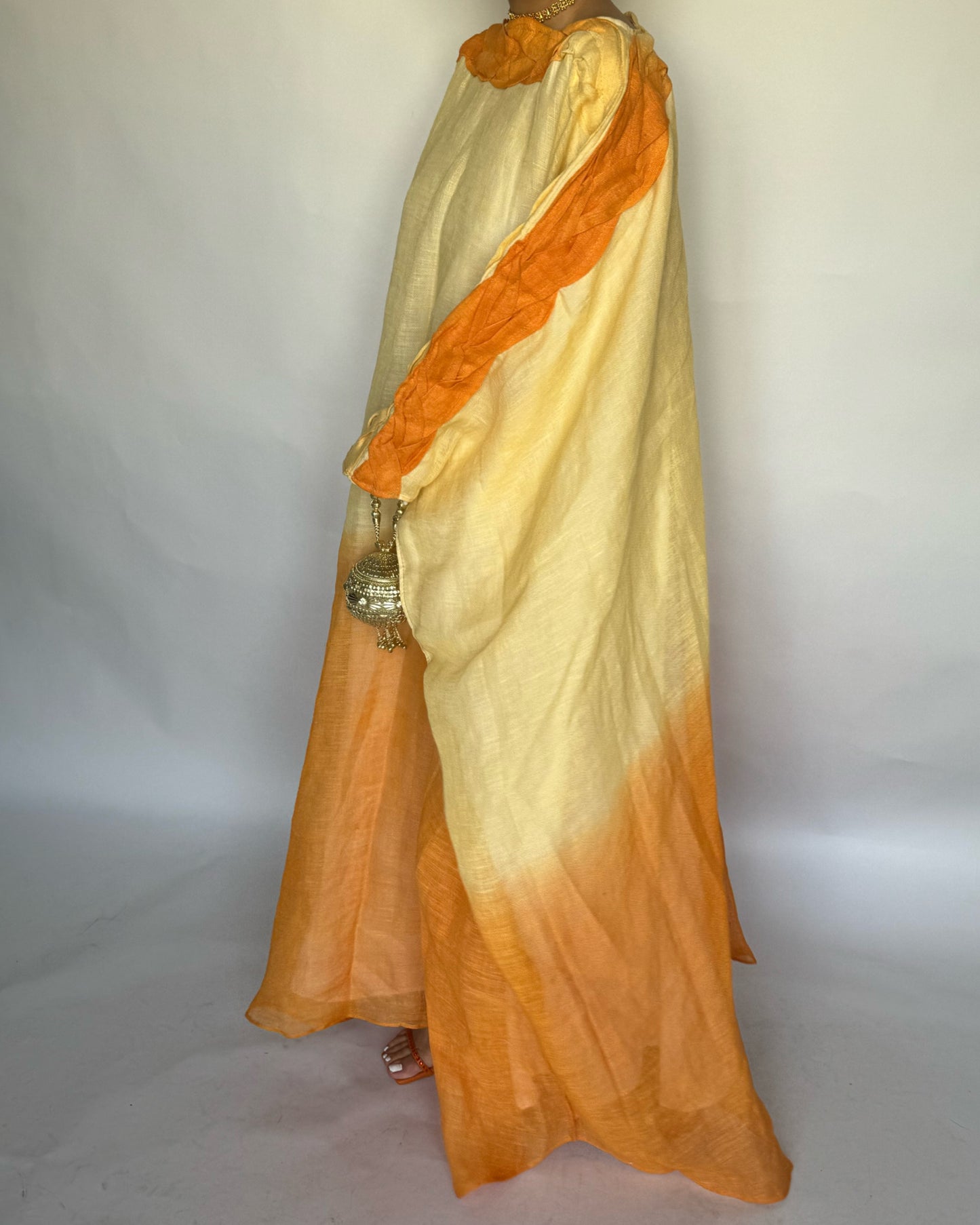 A152 - Orange Ombre Braided Jalabiya