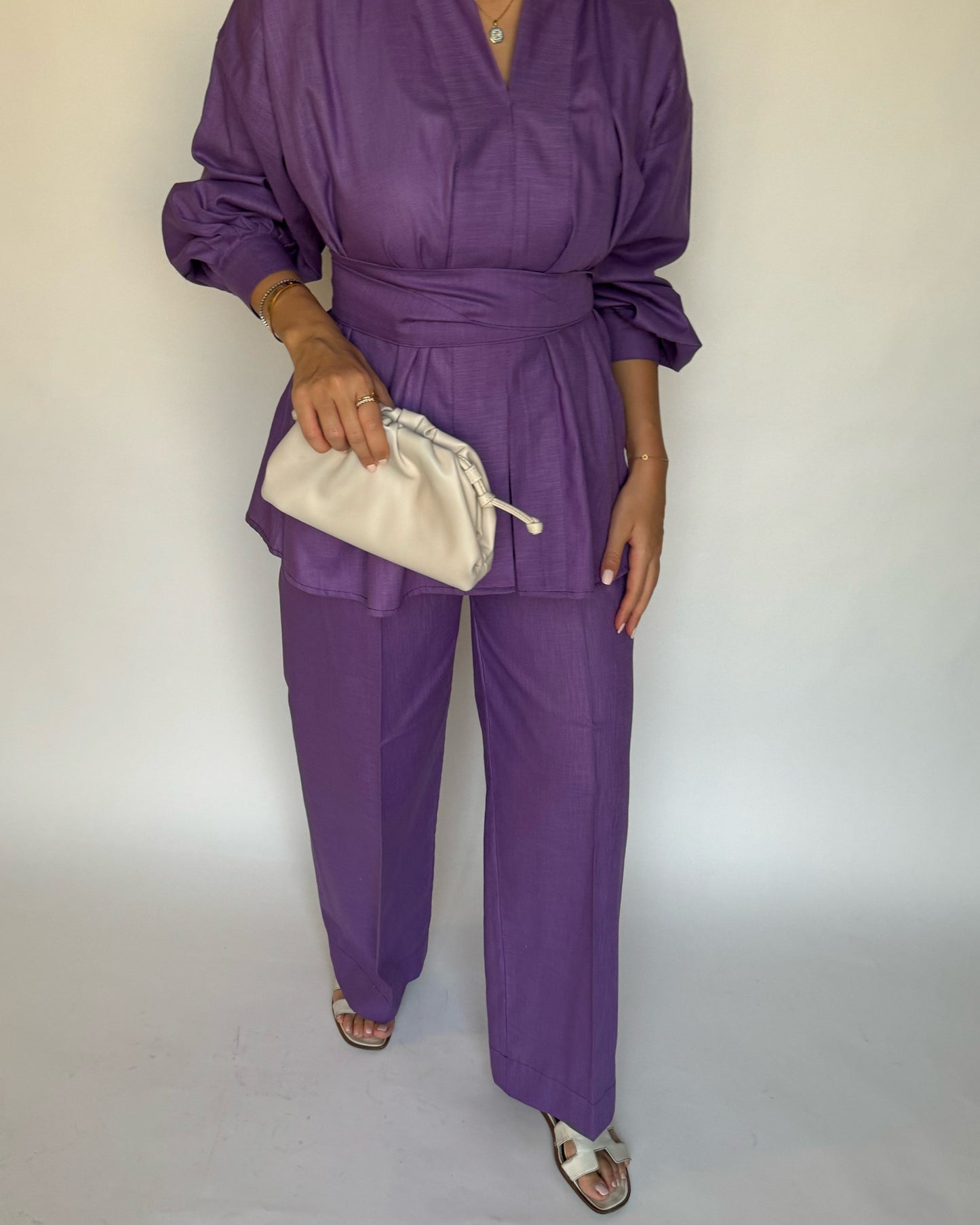 Purple Summer Linen Set (READY TO SHIP)