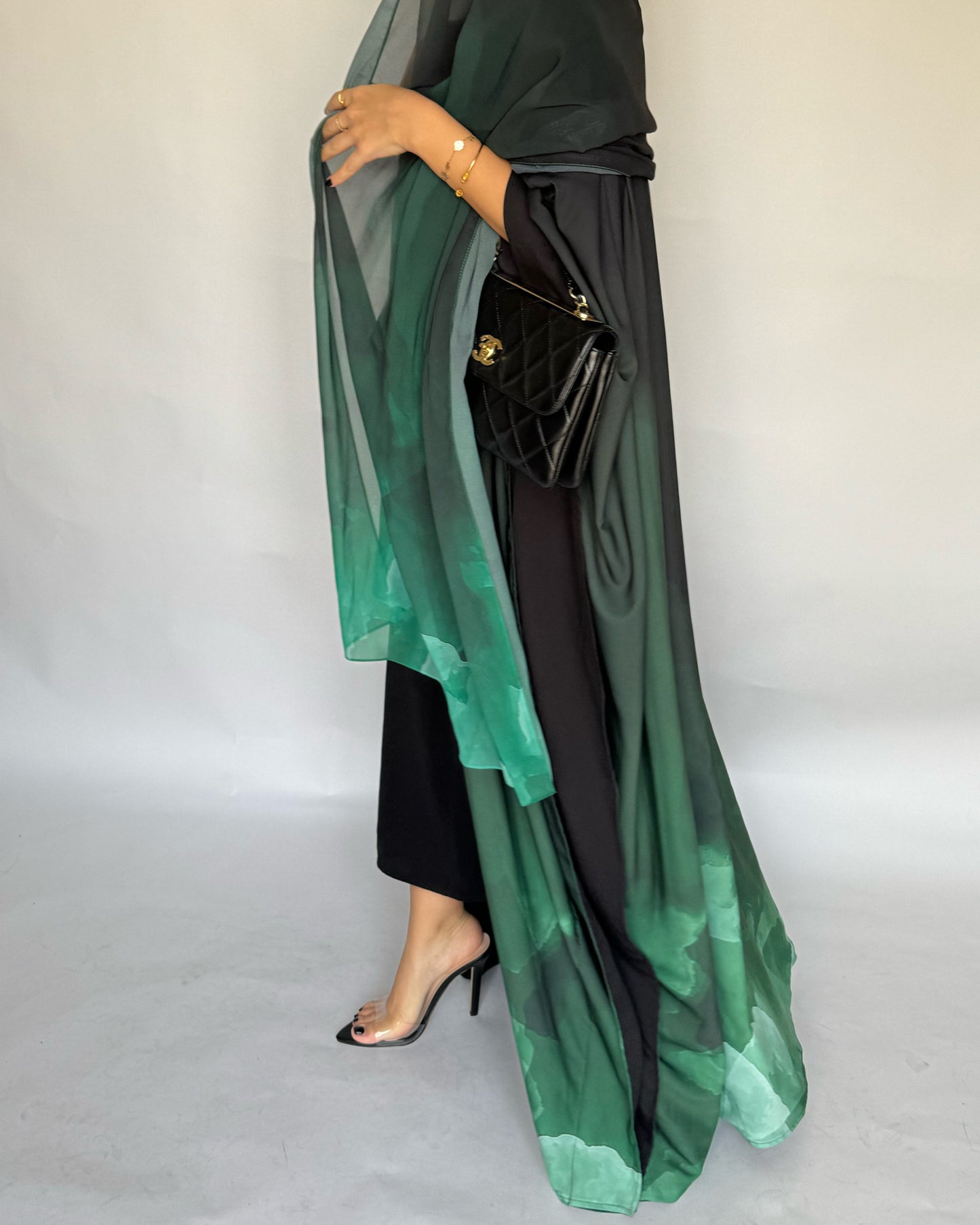 A126 - Green Gradient Cloud Abaya