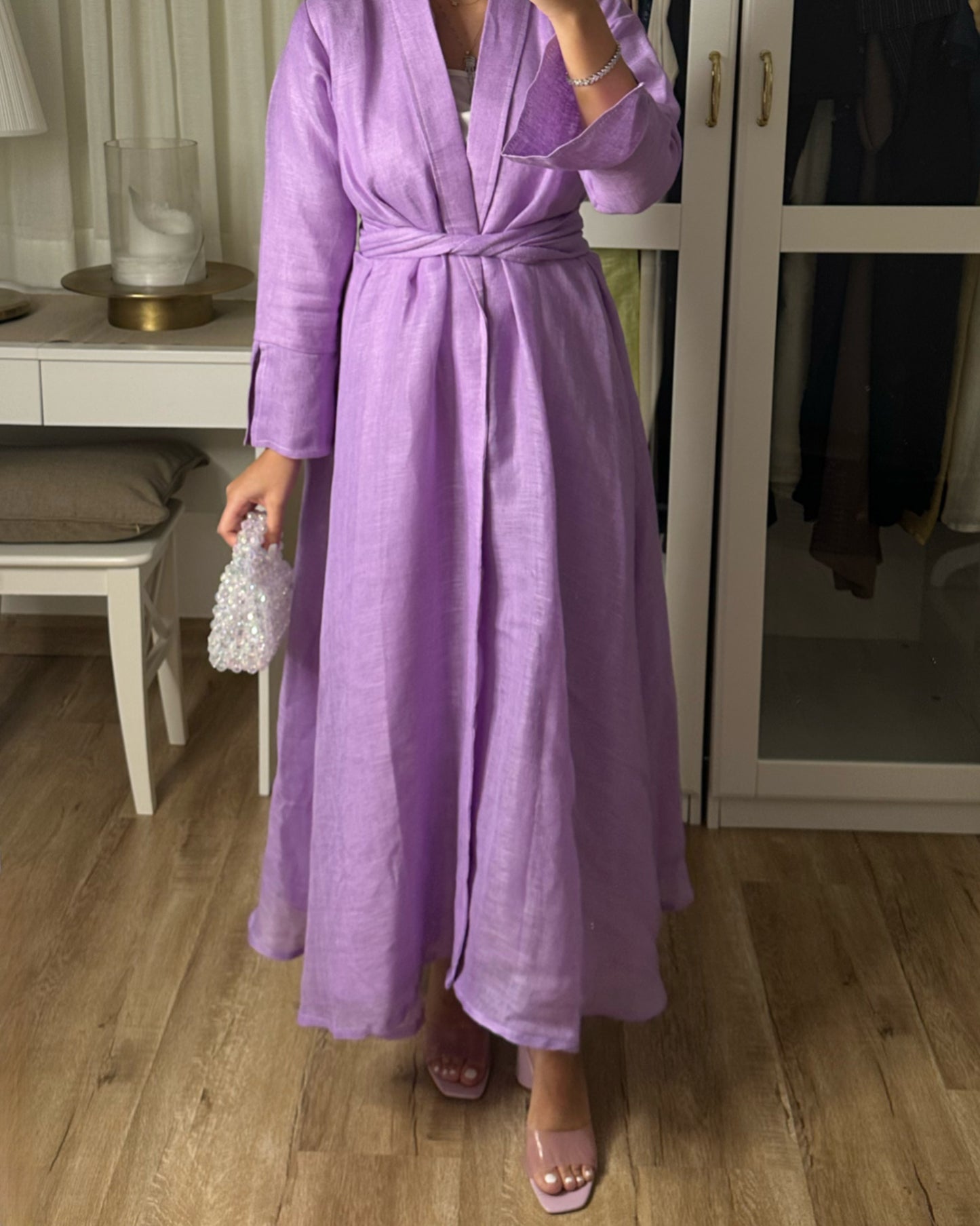 A092 - Purple Linen Summer Dress