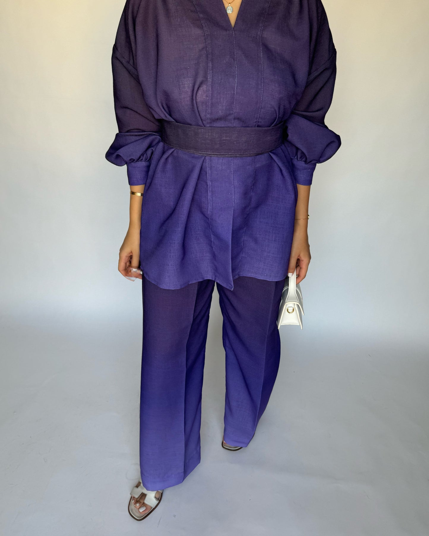 A240 - Ombre Purple Summer Linen Set