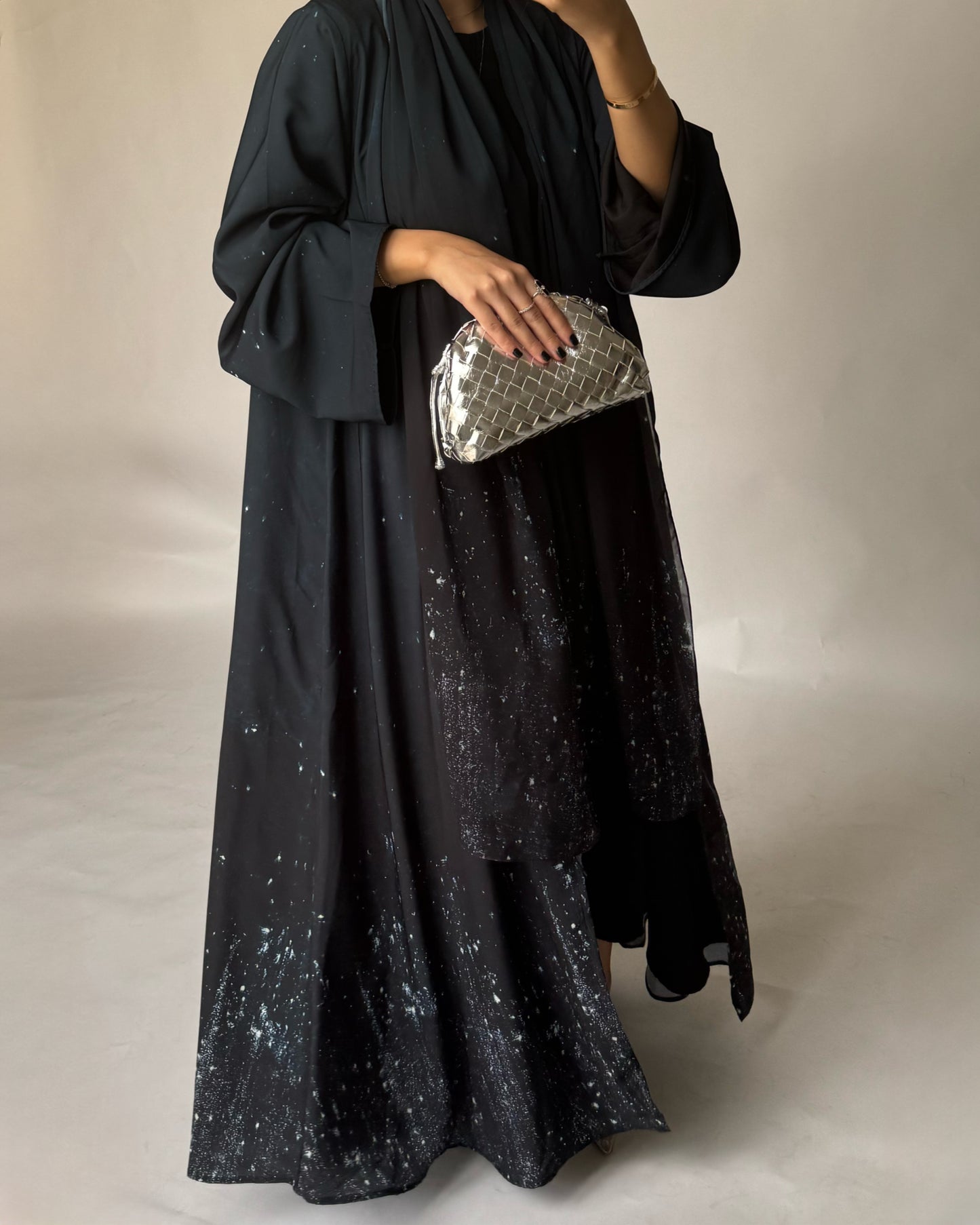 Blue Black Ombre Galaxy Abaya