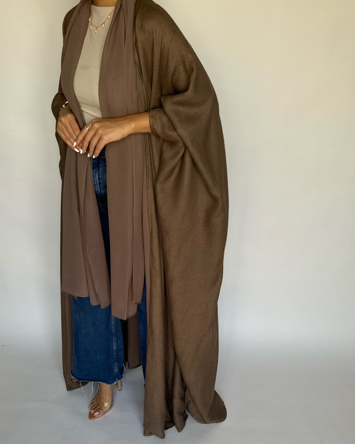 A220 - Summer Daily Brown Weave Abaya