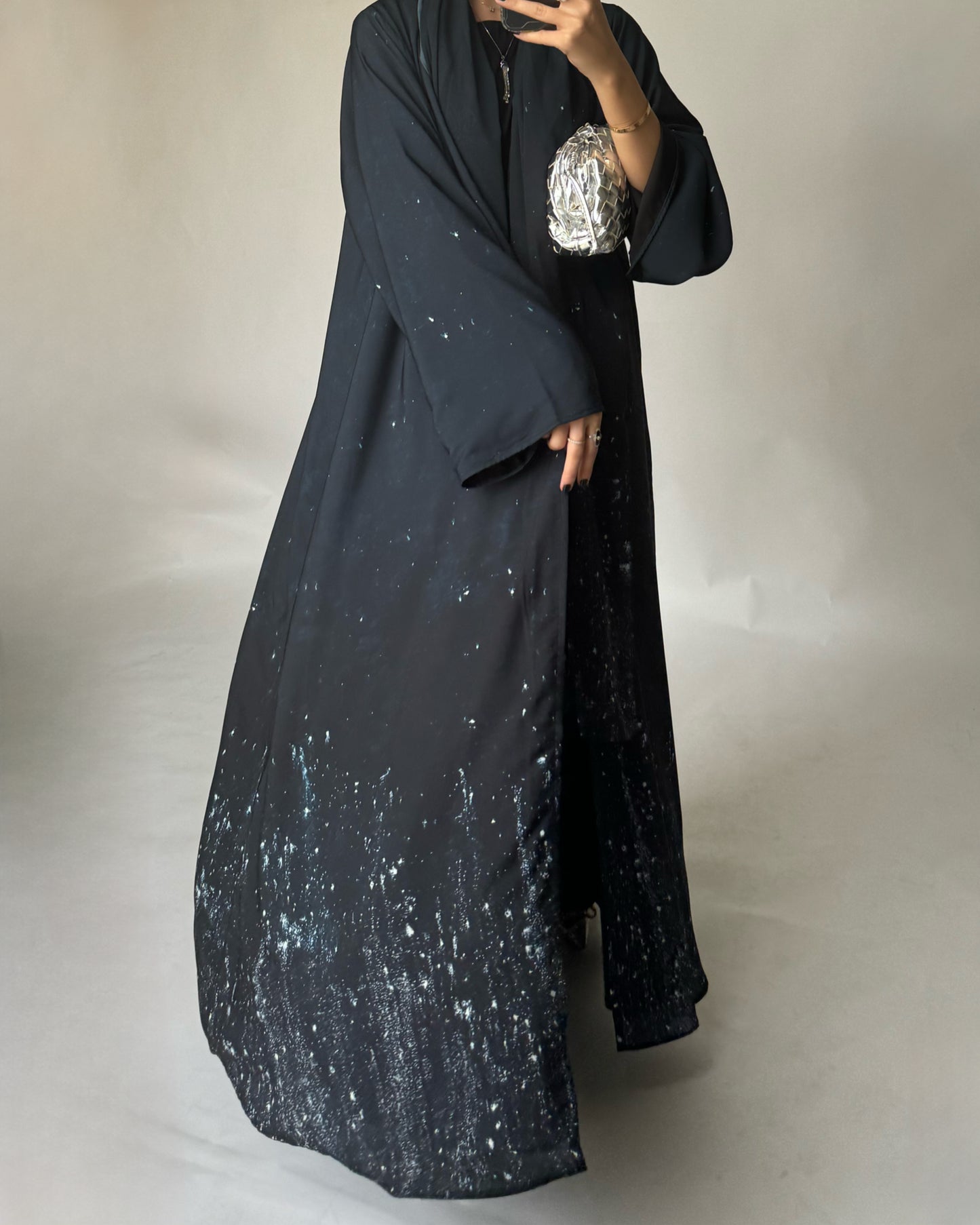 Blue Black Ombre Galaxy Abaya