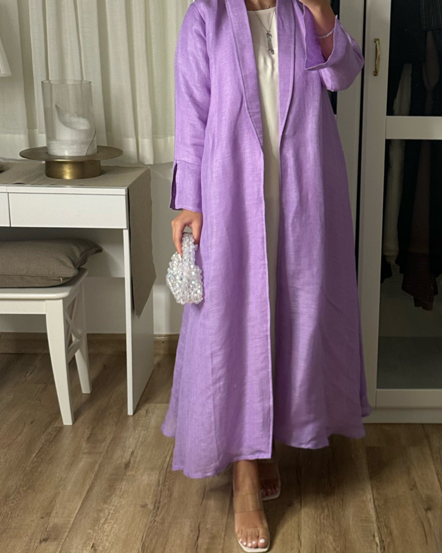 Purple Linen Summer Dress (READY TO SHIP)