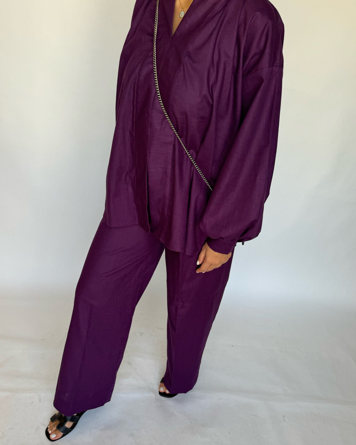 Purple Summer Linen Set (READY TO SHIP)