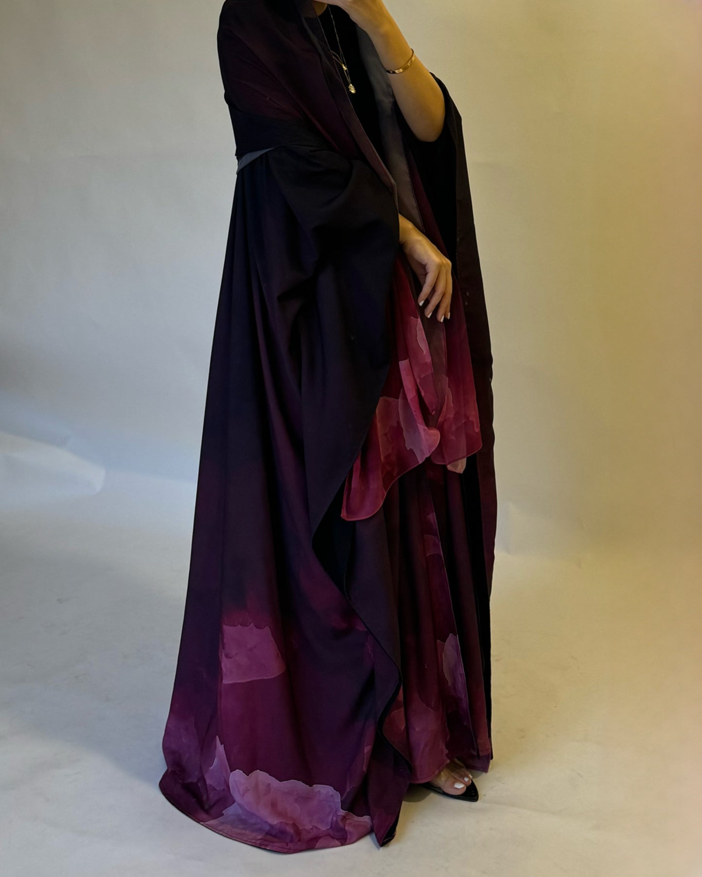 A127 - Pink Gradient Cloud Abaya