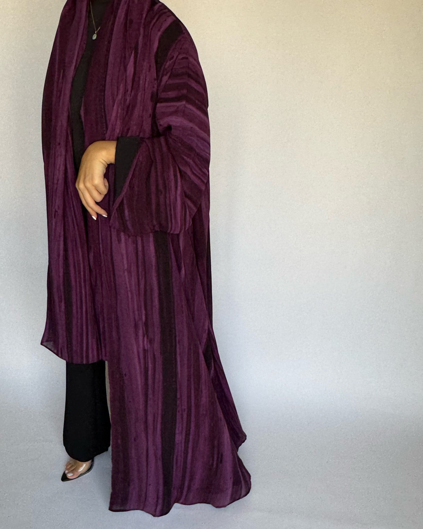 Purple Pattern Abaya (READY TO SHIP)