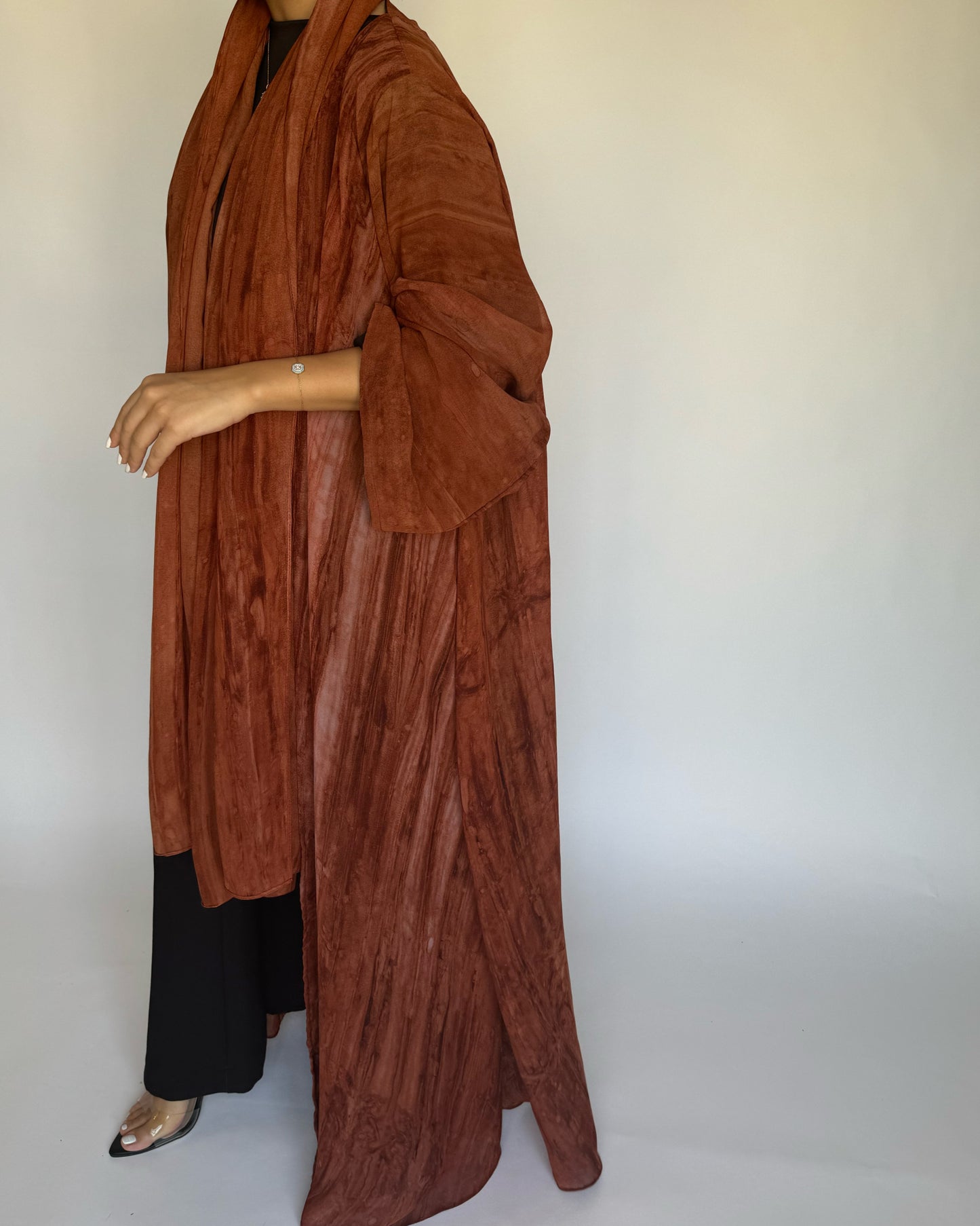 A218 - Burnt Orange Pattern Abaya