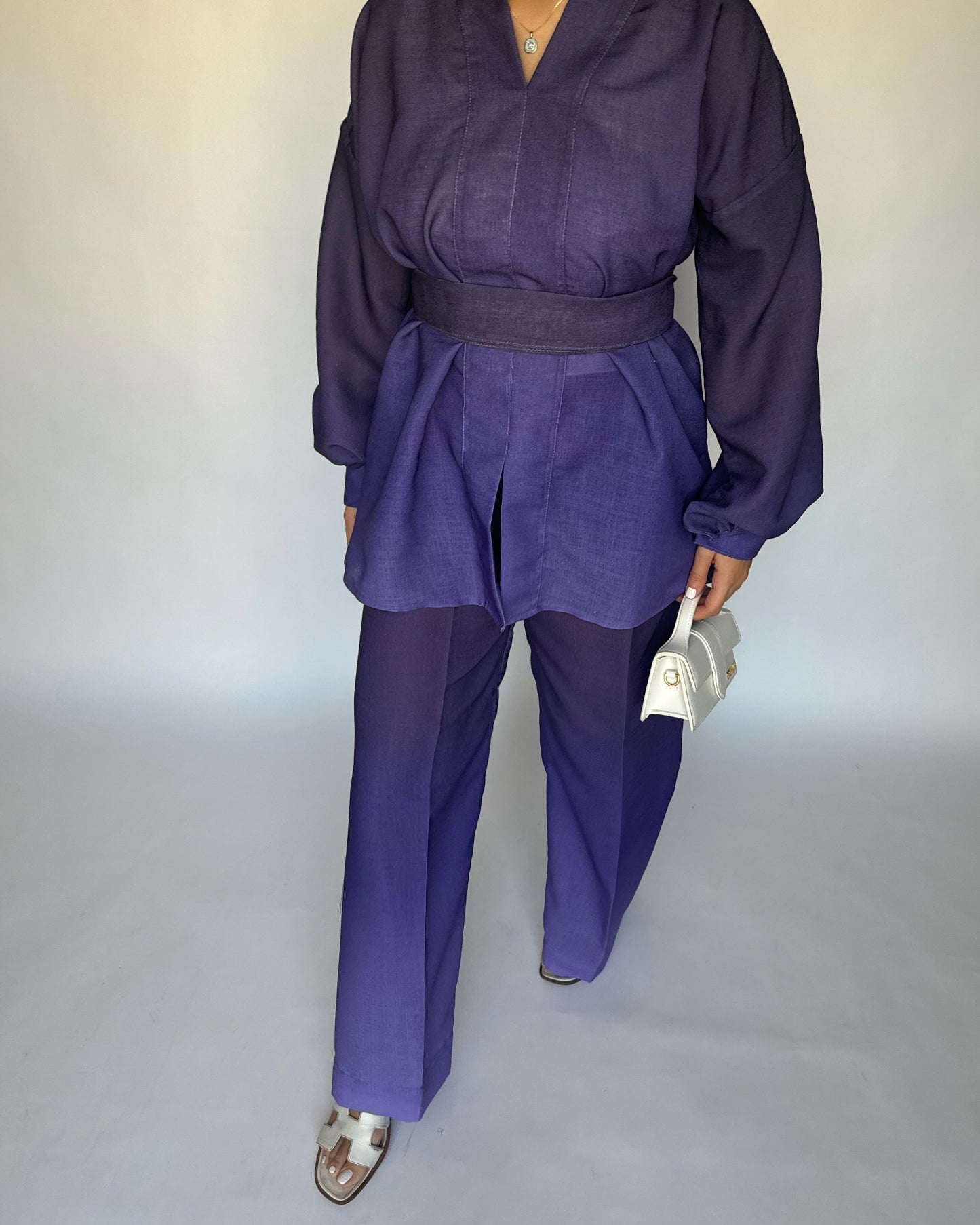 A240 - Ombre Purple Summer Linen Set