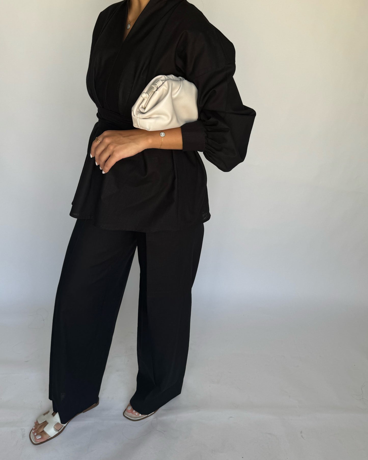 A196 - Black Summer Linen Set