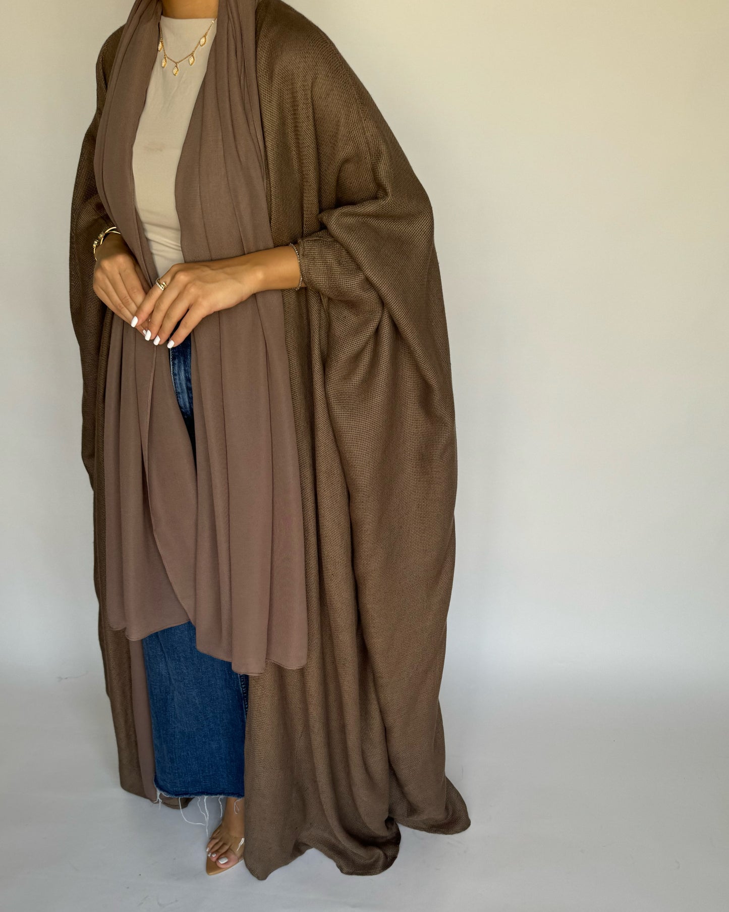 A220 - Summer Daily Brown Weave Abaya