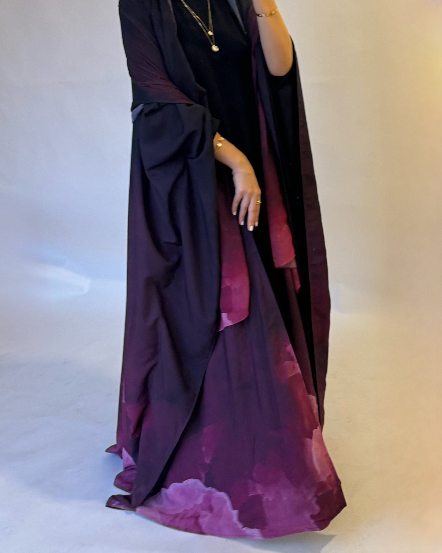 A127 - Pink Gradient Cloud Abaya