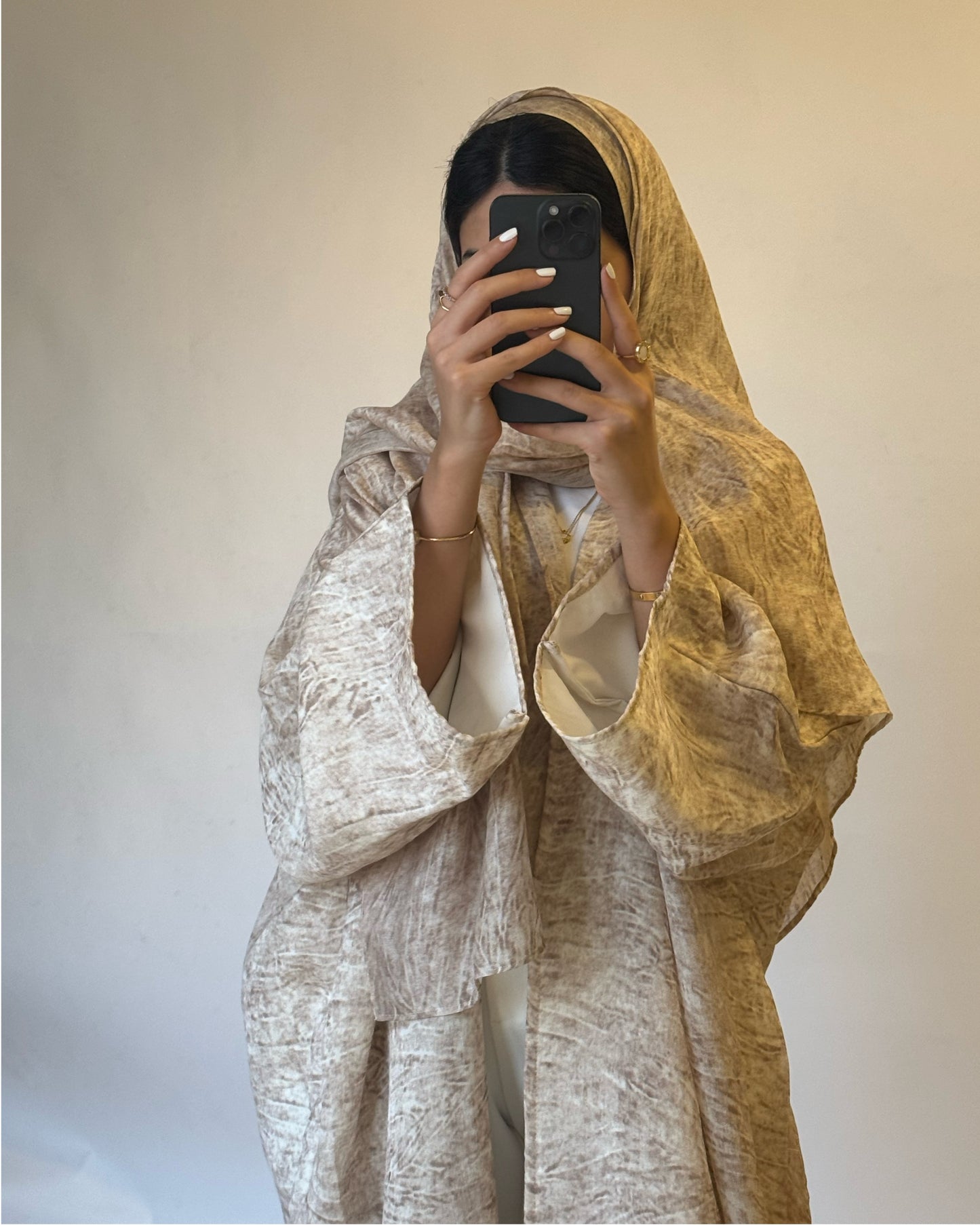 A148 - Light Brown Pattern Abaya