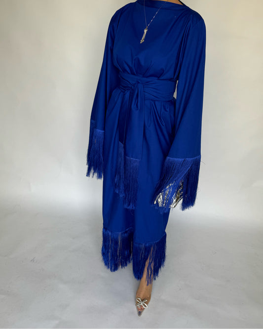 A170 - Royal Blue Tassel Dress