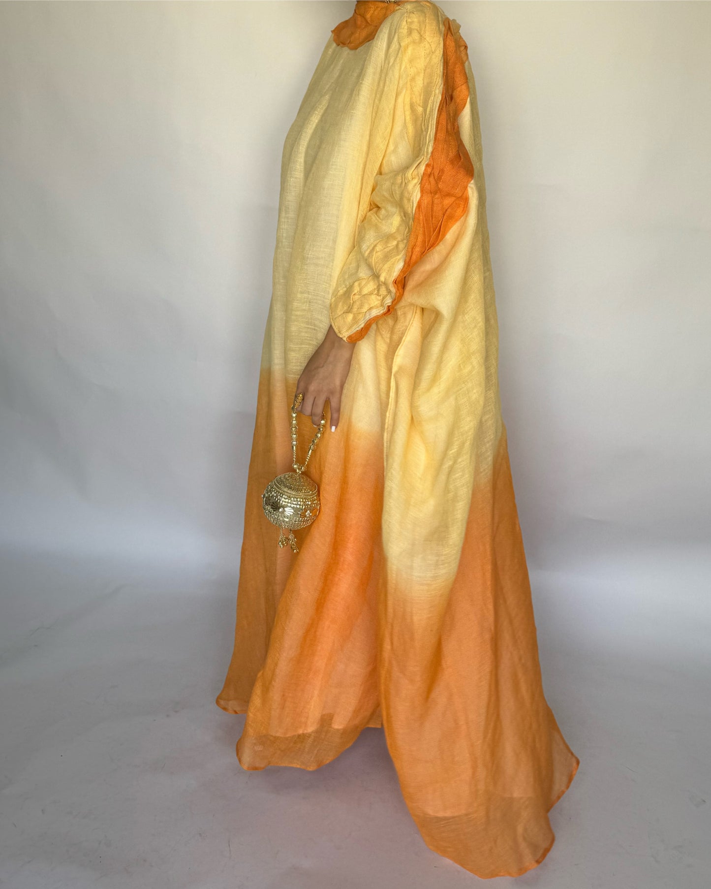 A152 - Orange Ombre Braided Jalabiya