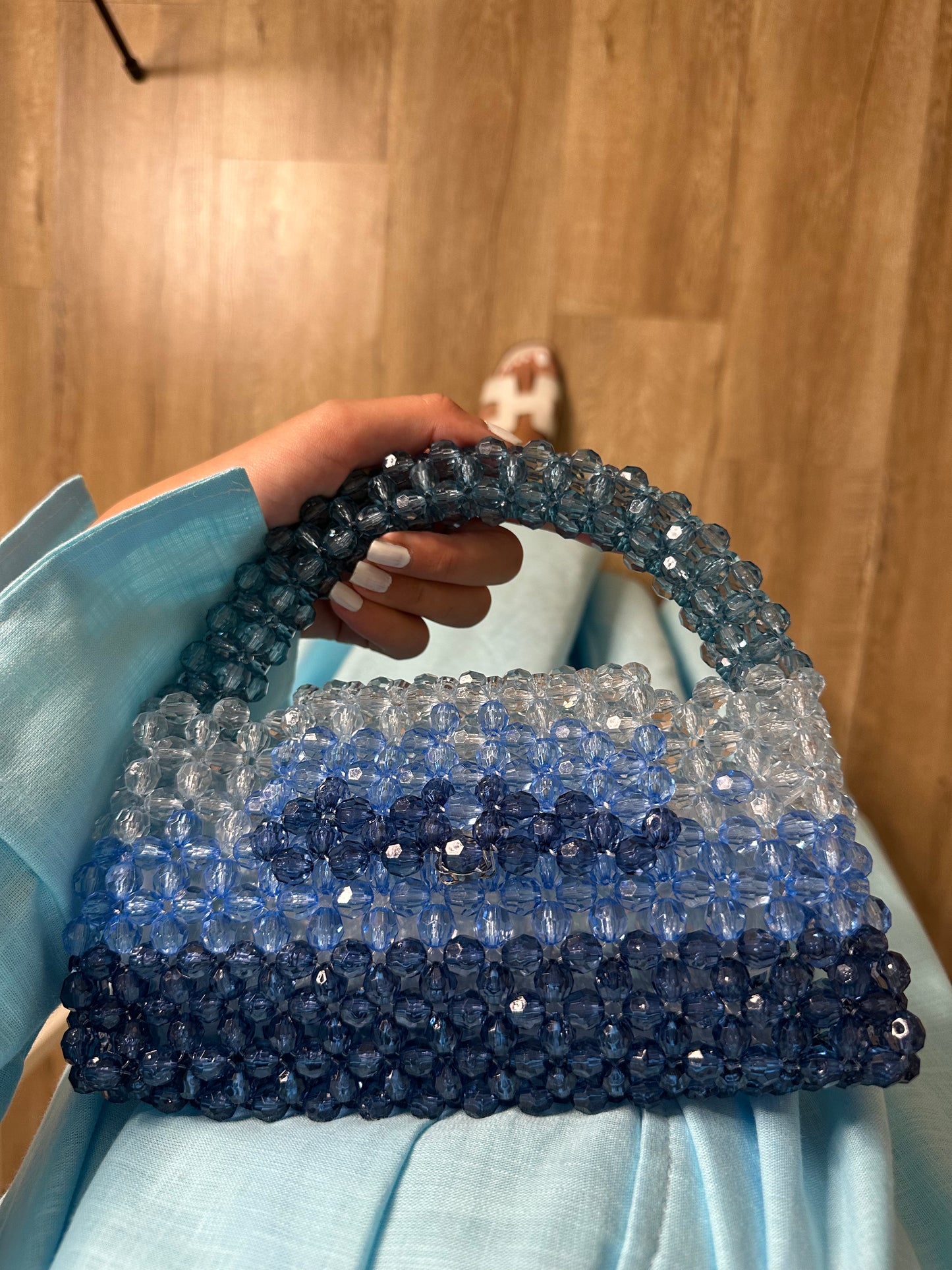 Blue Ombre Beaded Bag