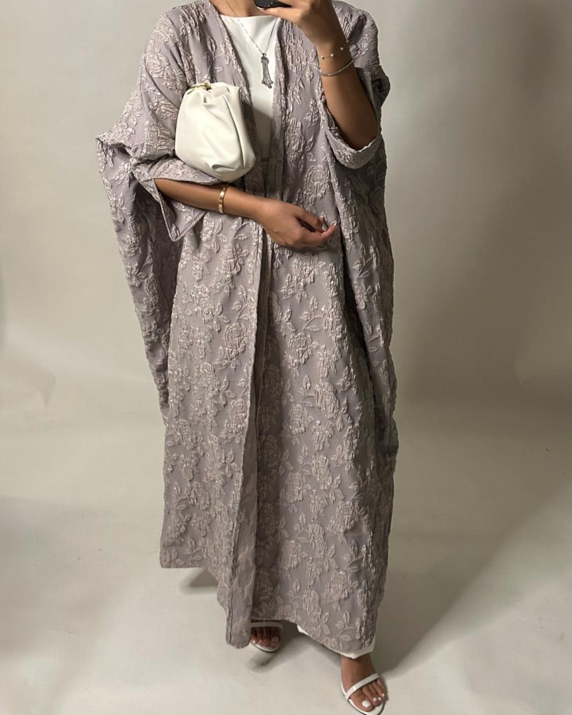 Grey-ish Purple Pattern Abaya