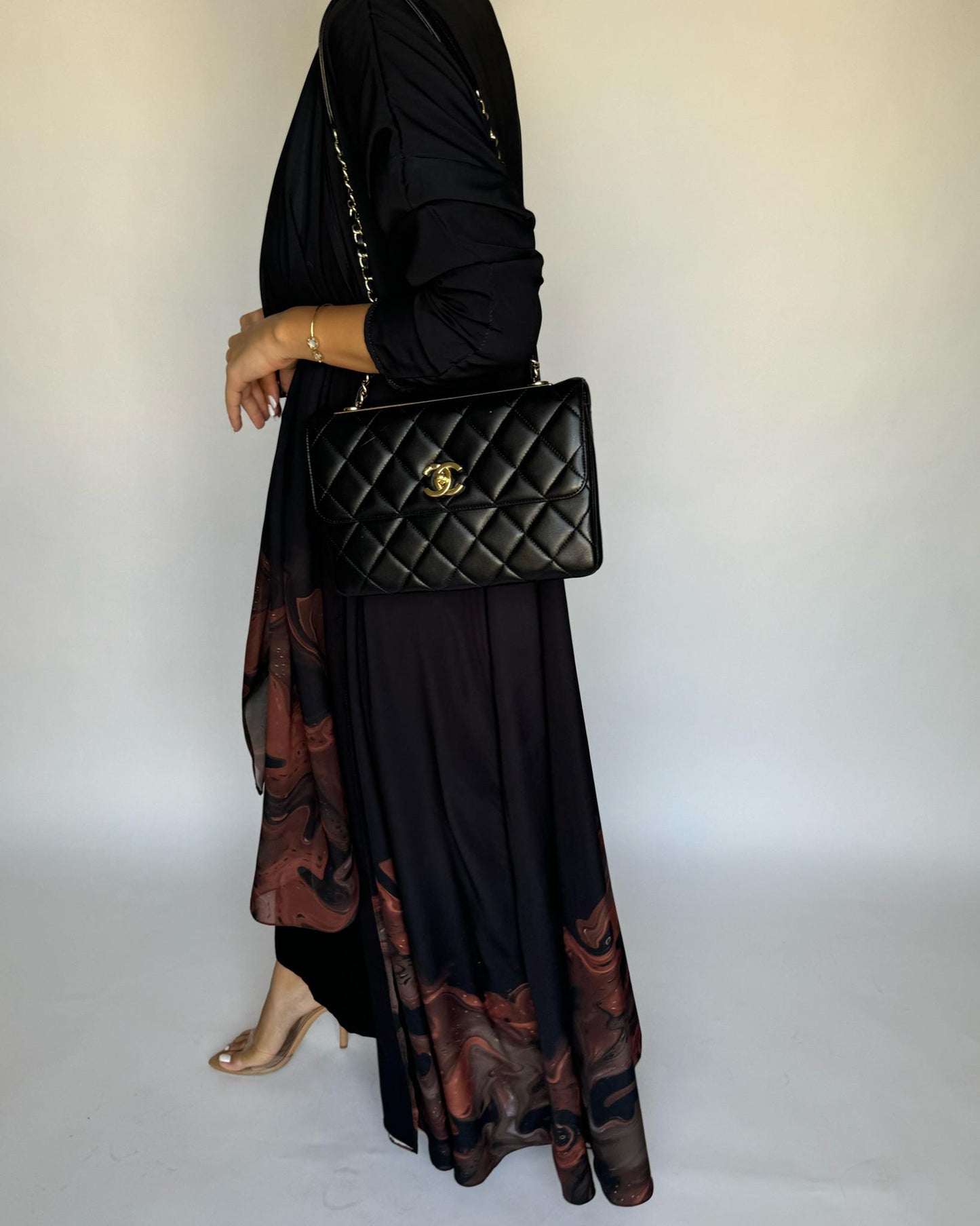 A226 - Black & Brown Sea Abaya