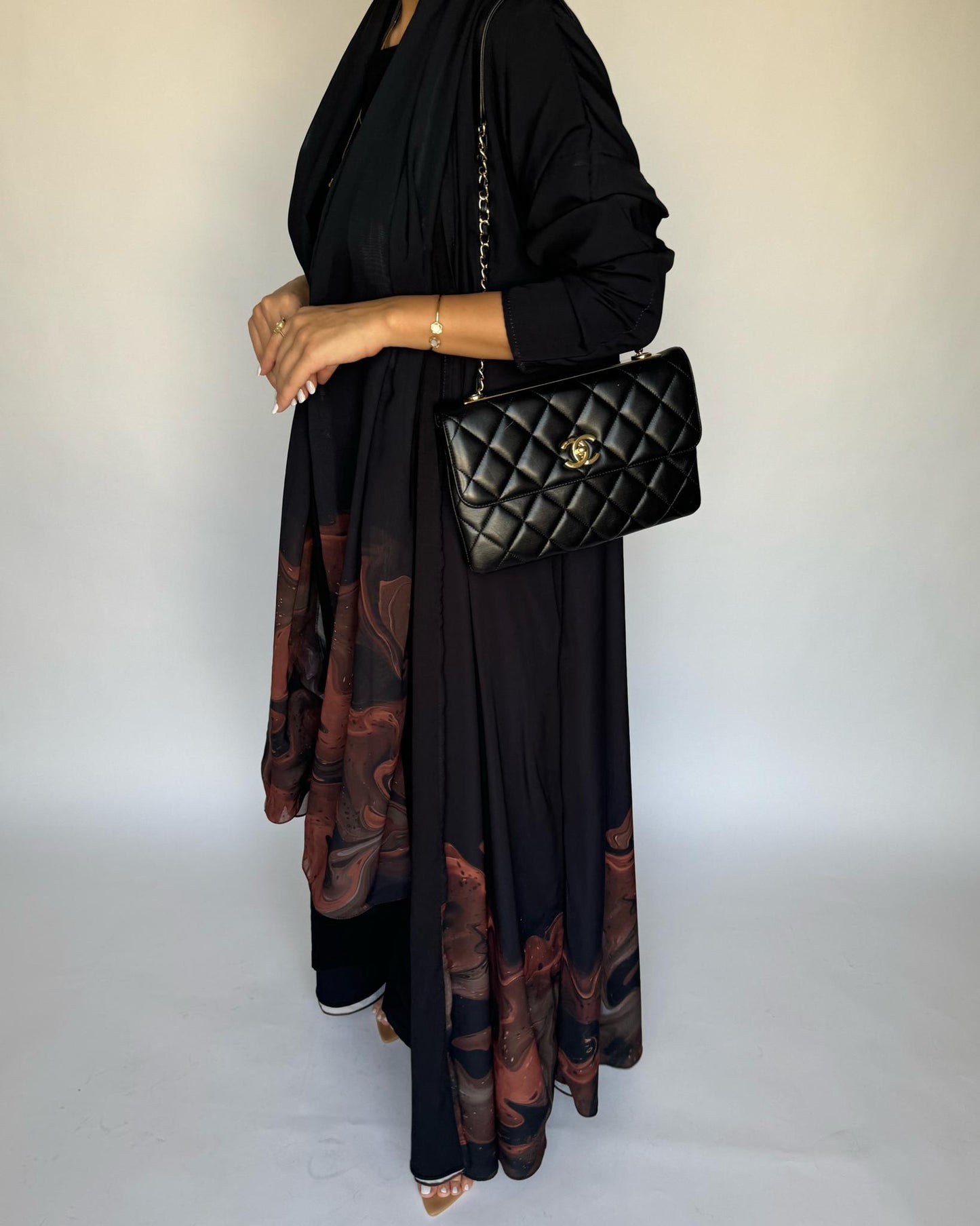 A226 - Black & Brown Sea Abaya