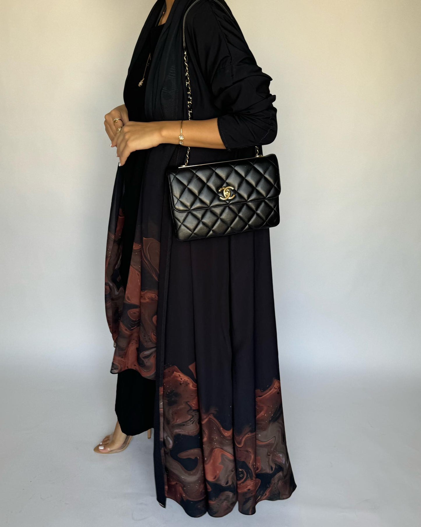 A226 - Black & Brown Sea Abaya