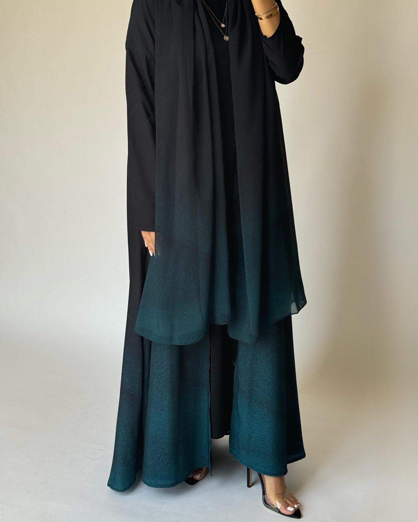 A235 - Black & Blue Abaya