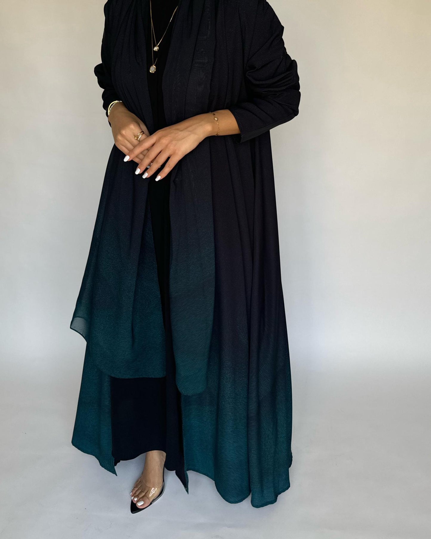 A235 - Black & Blue Abaya