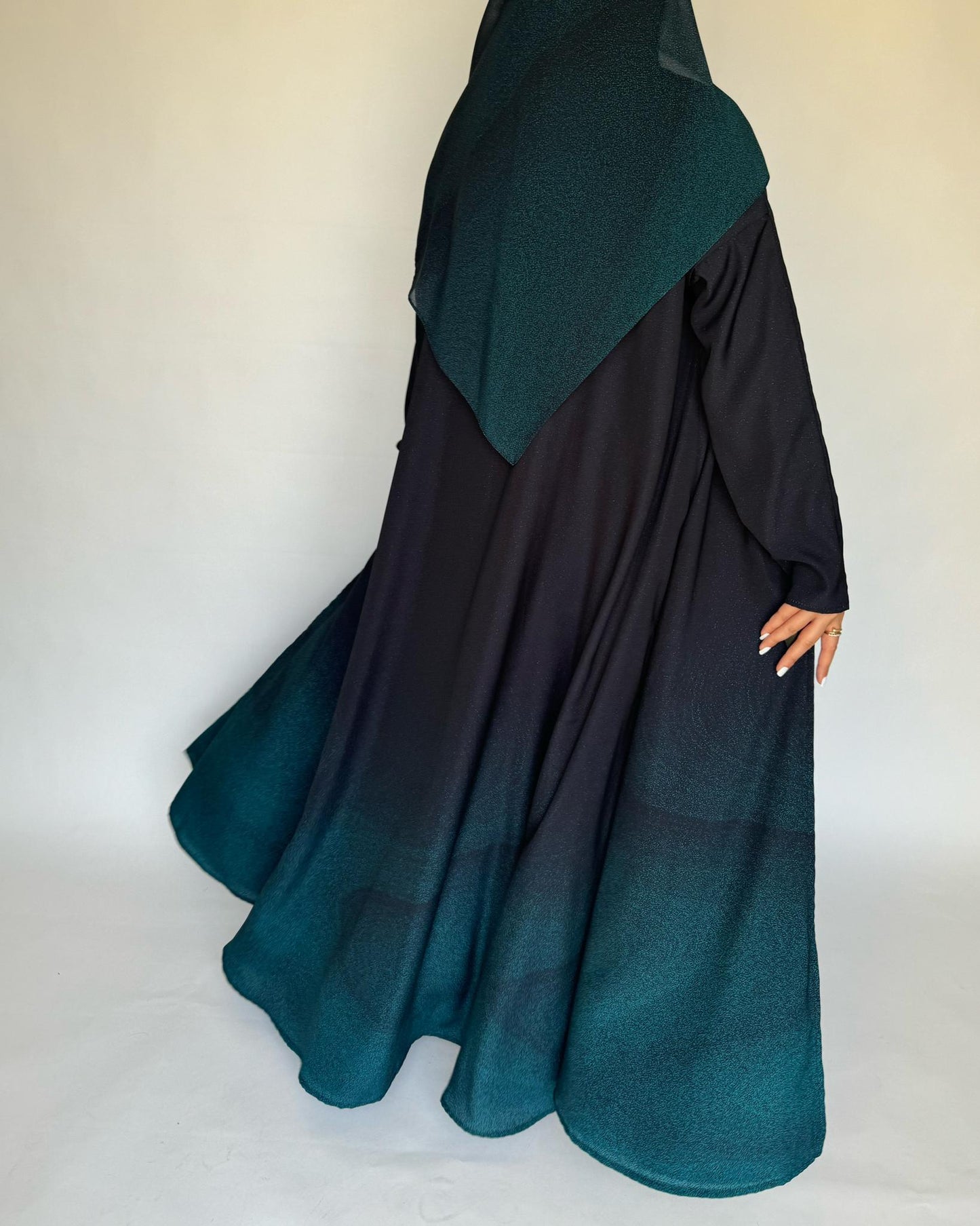 A235 - Black & Blue Abaya