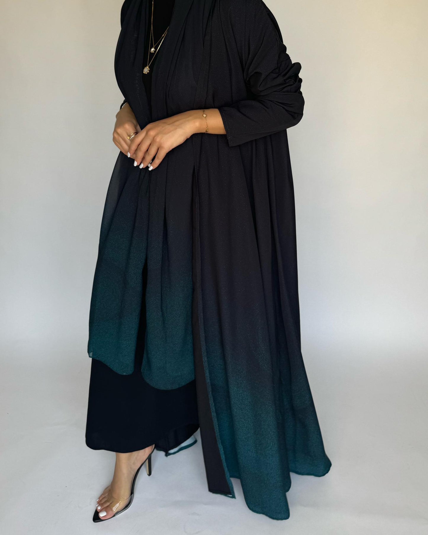 A235 - Black & Blue Abaya