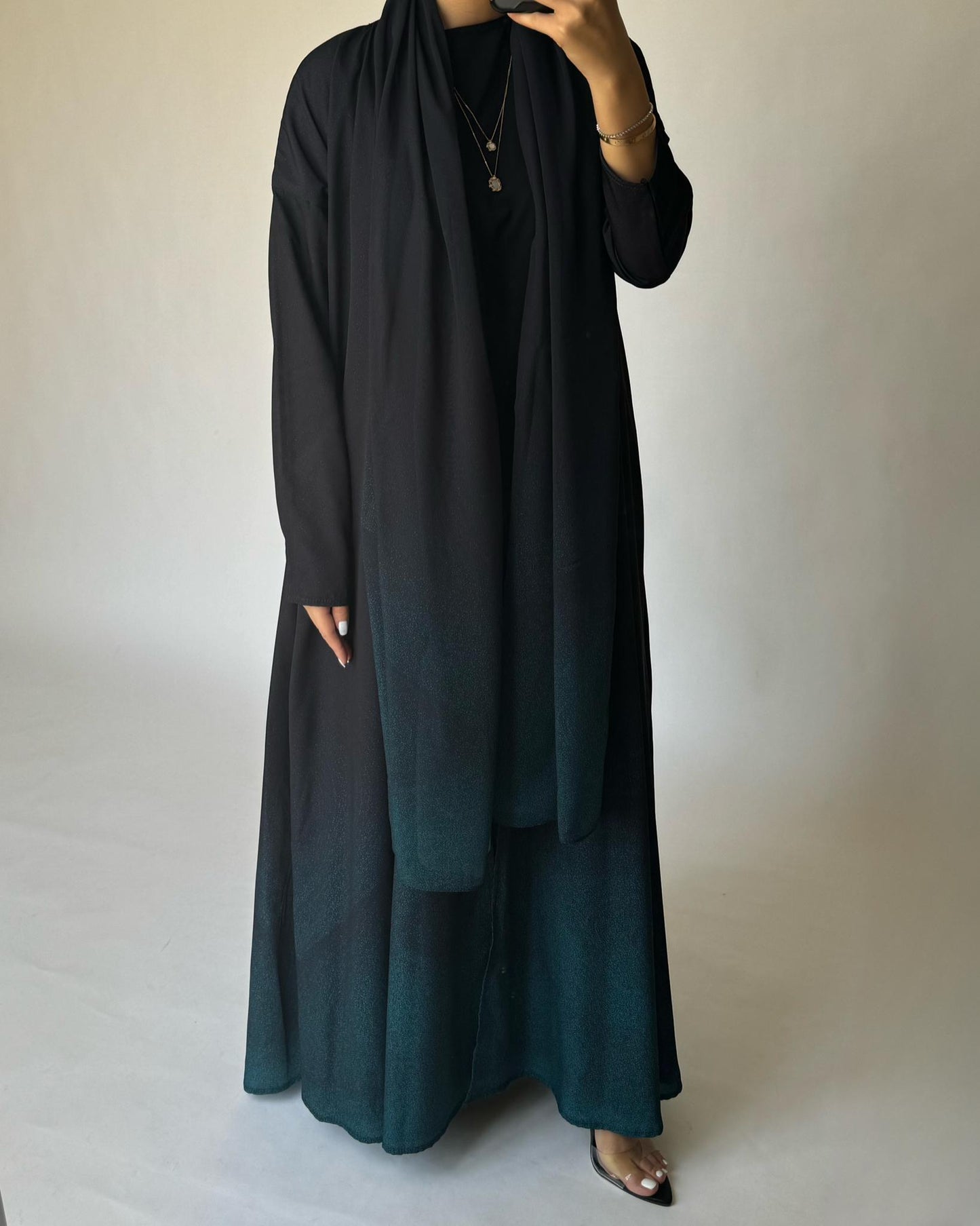 A235 - Black & Blue Abaya