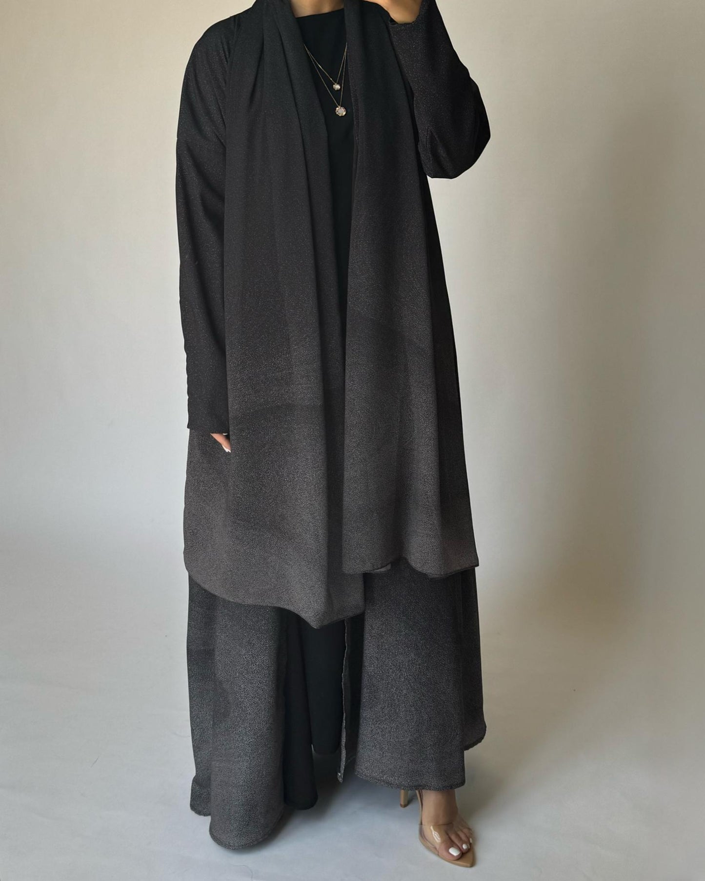 A236 - Black & Grey Abaya