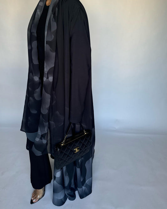 A268 -  Black & Gray Daily Abaya