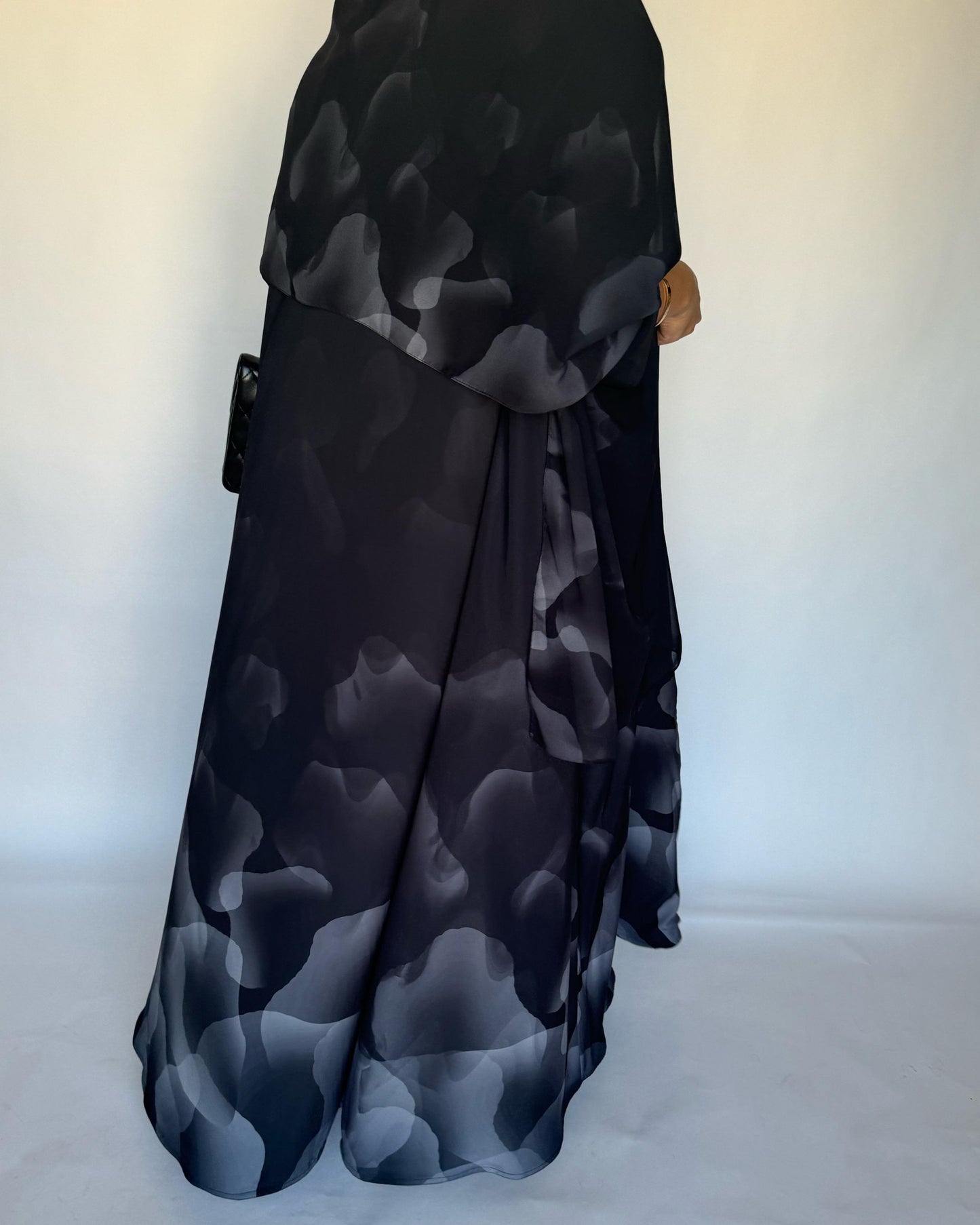 A268 -  Black & Gray Daily Abaya