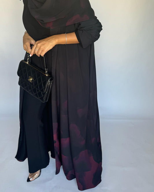 A267 -  Black & Maroon Daily Abaya