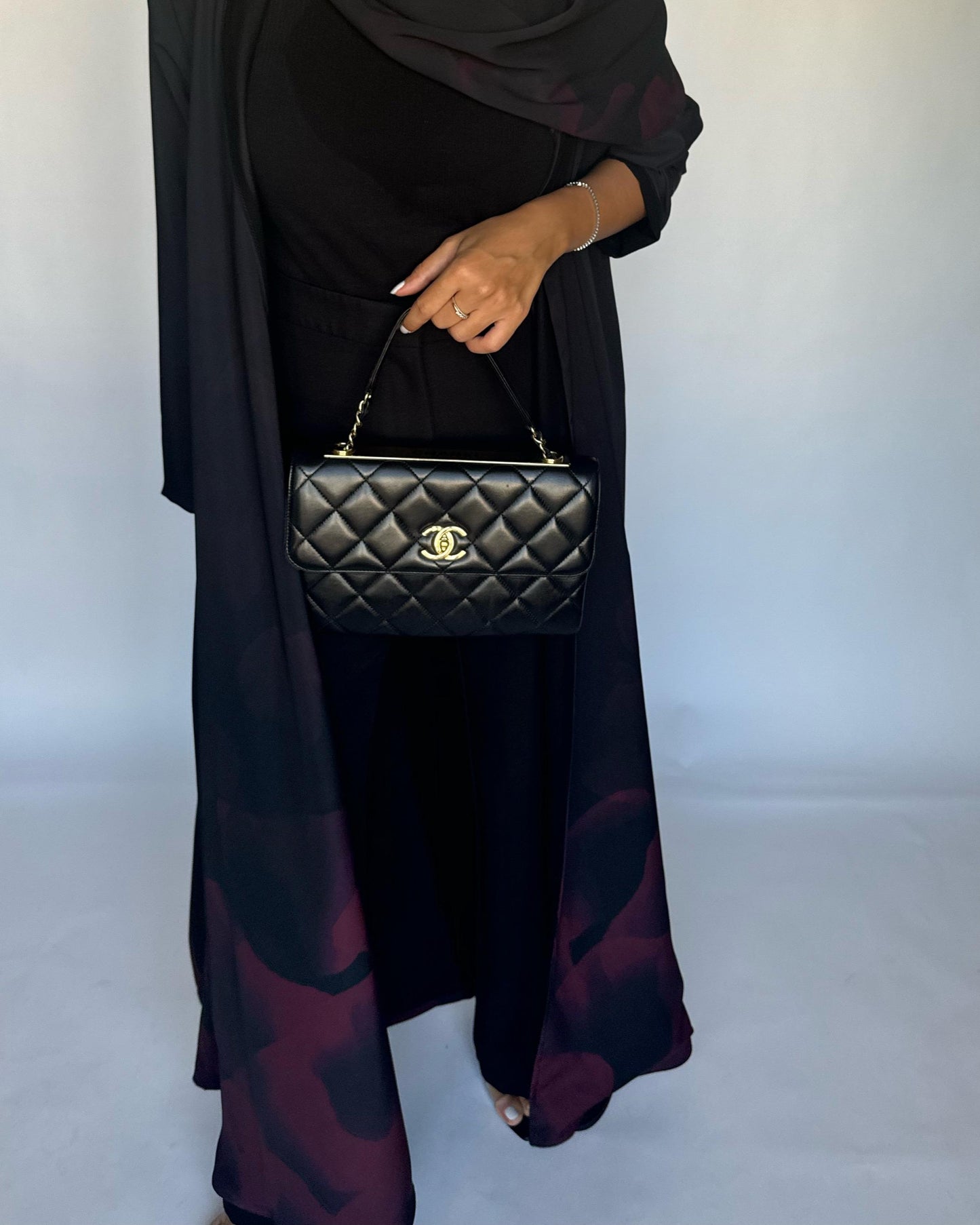 A267 -  Black & Maroon Daily Abaya