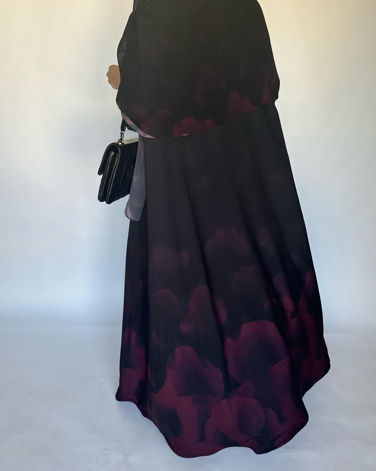 A267 -  Black & Maroon Daily Abaya