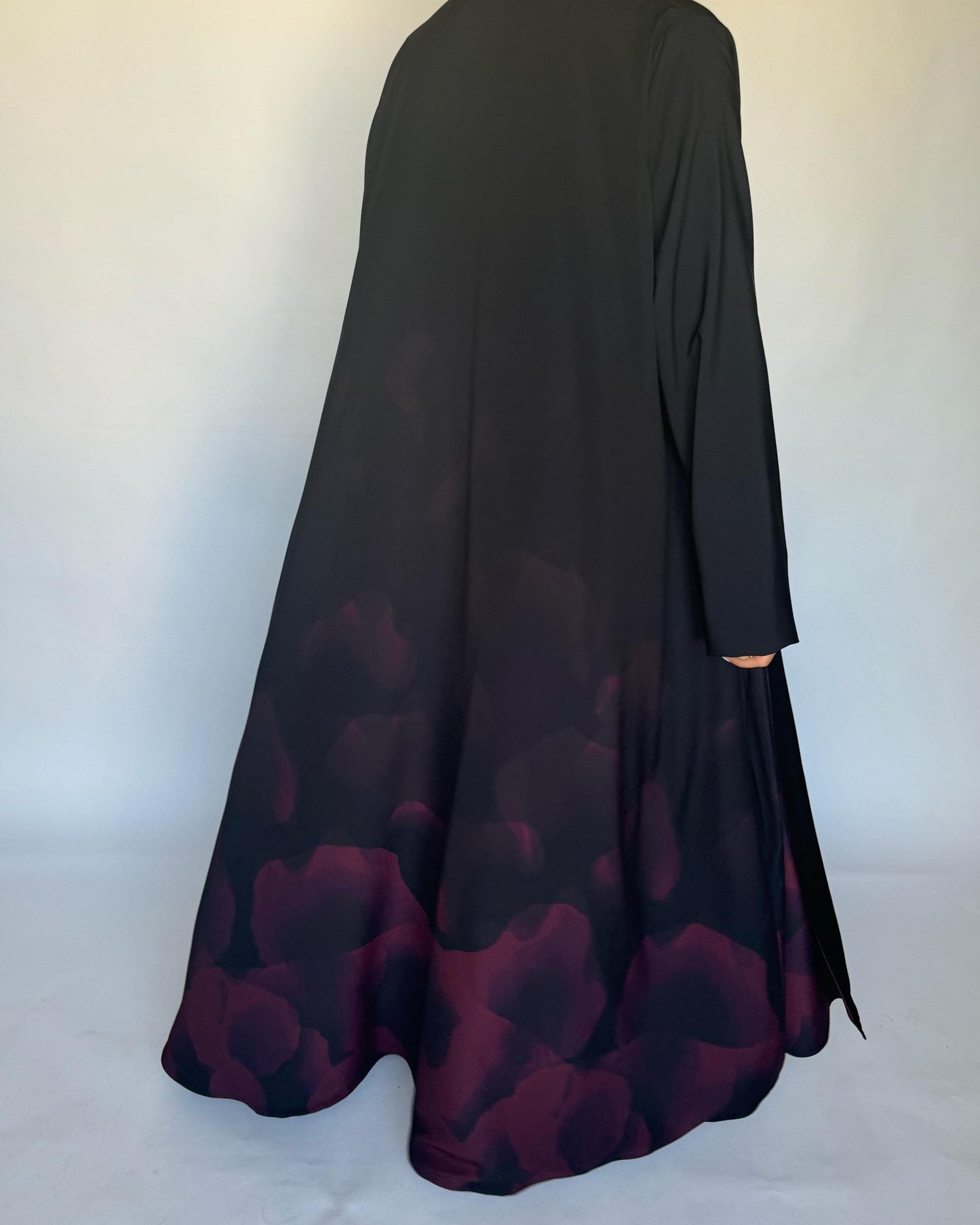 A267 -  Black & Maroon Daily Abaya