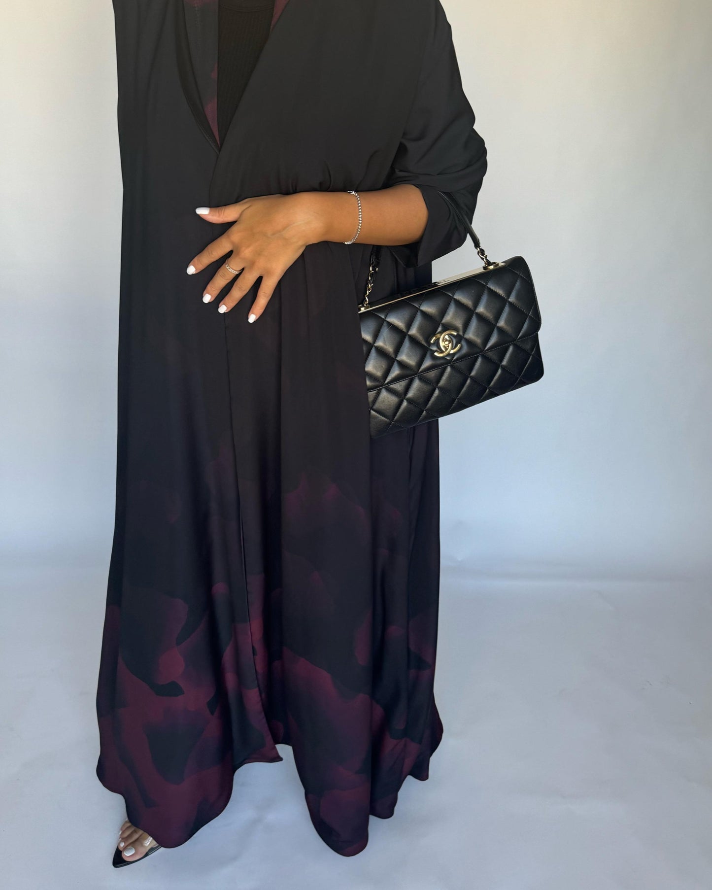 A267 -  Black & Maroon Daily Abaya