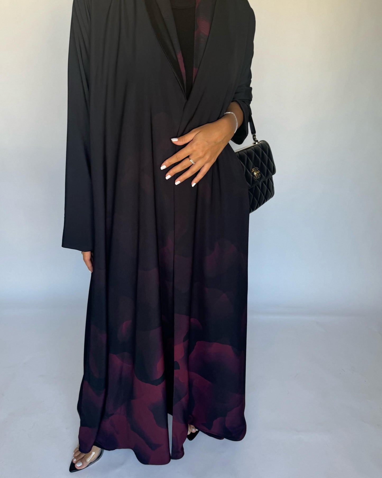 A267 -  Black & Maroon Daily Abaya