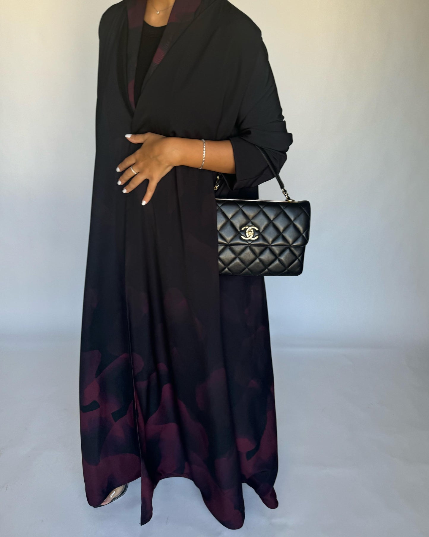 A267 -  Black & Maroon Daily Abaya